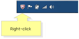 right click on mcafee icon