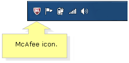 mcafee icon at toolbar