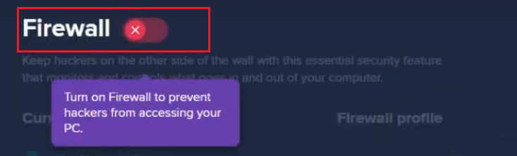 turn off avast firewall