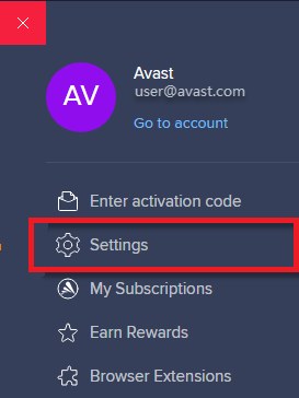 avast settings