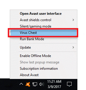 avast virus chest