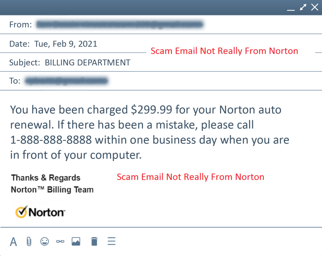norton fake email 