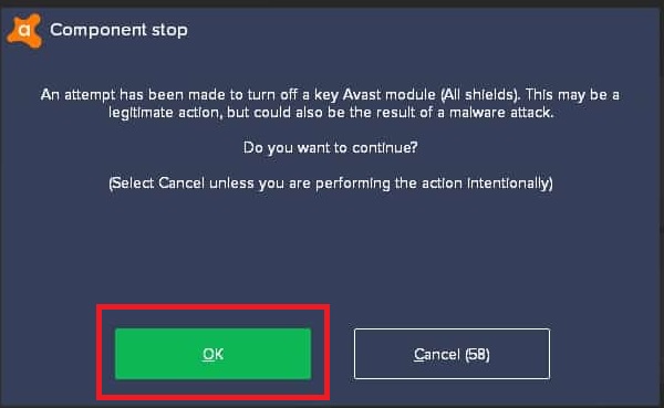 turn off avast antivirus