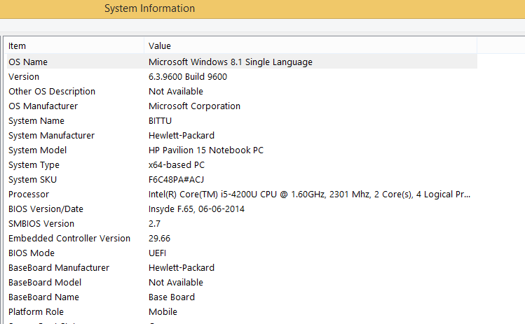 system information