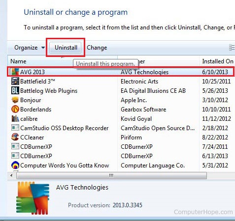 uninstall other Antivirus